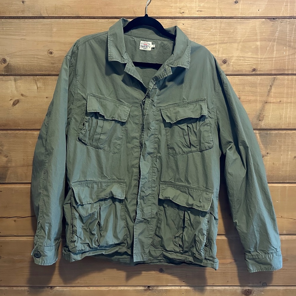 Fathery Canvas Field shirt jacket Olive Green sz. L